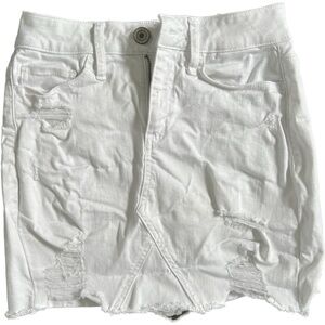 🌸WHITE DENIM SKIRT WITH DISTRESSING SIZE 0